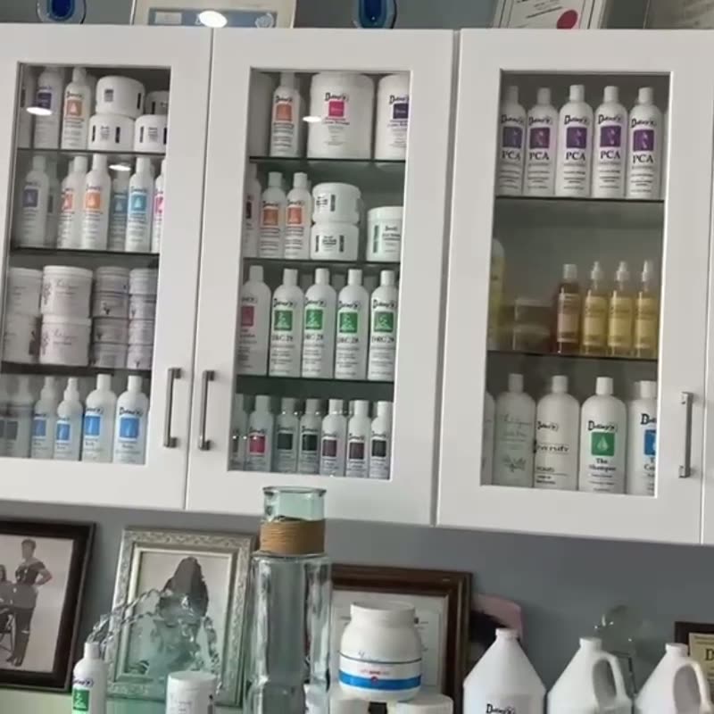 Premium Dudley hair care products on display